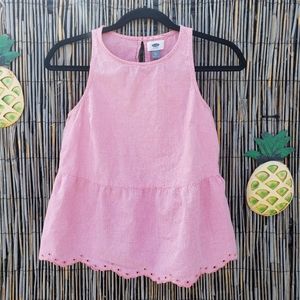 🌺 Old Navy peasant style pink high neck tank